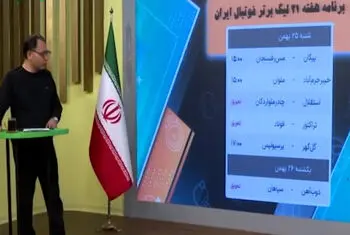 برنامه بازی های هفته 21 لیگ برتر ایران