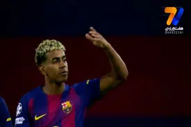 گل سوم بارسلونا به المپیاکوس توسط یامال
