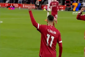 گل اول لیورپول به استون ویلا توسط محمد صلاح