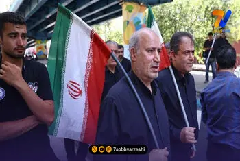 حضور رؤسای فدراسیون فوتبال و کشتی در مراسم تشییع رهبر شهید